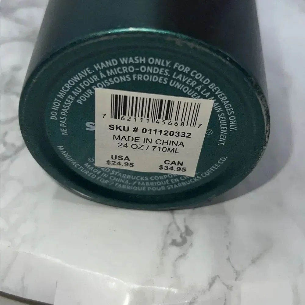 STARBUCKS 2020 Double Wall Stainless Steel Dark Green 24 oz Cold Cup